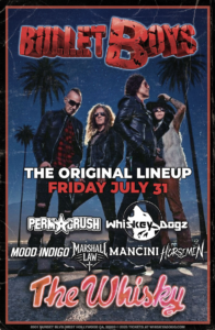 Bulletboys Permacrush Whiskey Dogz - Rainbow Bar and Grill | Iconic Sunset Strip Restaurant & Rock Bar Bulletboys Permacrush Whiskey Dogz