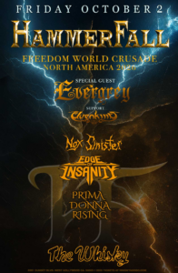 Hammerfall Evergrey Elvenking Nox Sinister Edge of Insanity Prima Donna Rising - Rainbow Bar and Grill | Iconic Sunset Strip Restaurant & Rock Bar Hammerfall Evergrey Elvenking Nox Sinister Edge of Insanity Prima Donna Rising